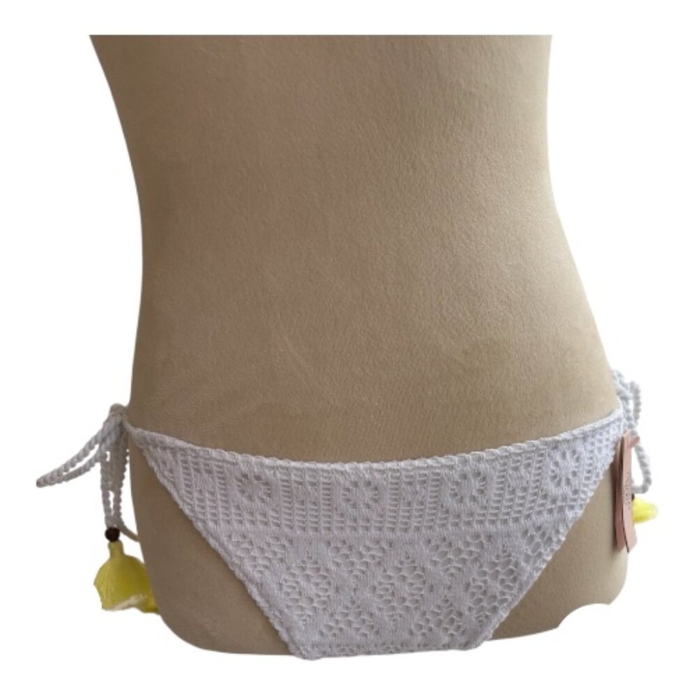 NEW Victoria's Secret White Crochet Bikini Bottom - Size L (2634-1)